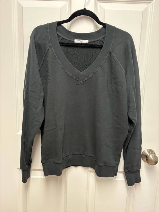 perfectwhitetee Tops - perfectwhitetee Charcoal Ribbed-Neck Pullover